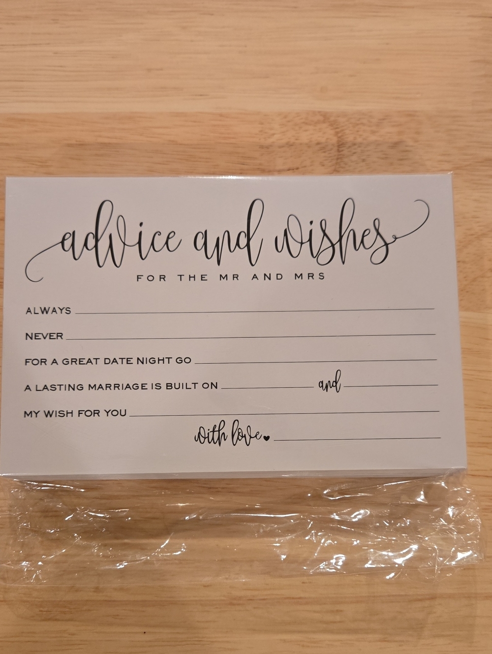 Wedding Advice and Wishes Wedding Cards